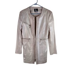 Lena Gabrielle jacket, faux suede, champagne color, size 6